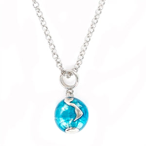 Gargantilla de plata rodiada con BOLA DE EL MUNDO - Joyeria Zeller