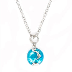 Gargantilla de plata rodiada con BOLA DE EL MUNDO - Joyeria Zeller