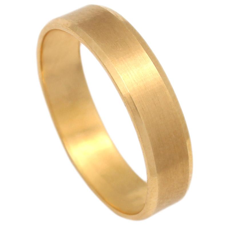 ALIANZA ORO 18KL MATE-BRILLO - 5MM - Joyeria Zeller