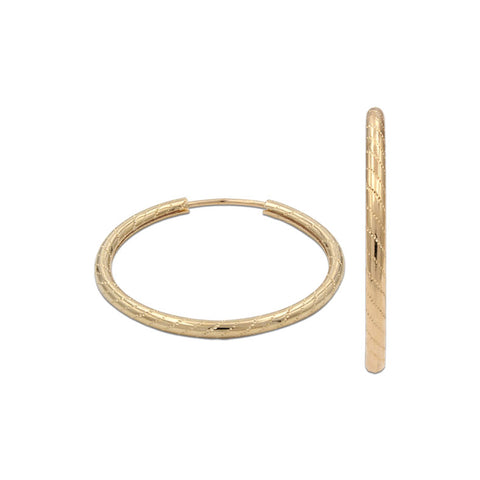 Pendientes Aros oro 18k de tubo 11mm para mujer