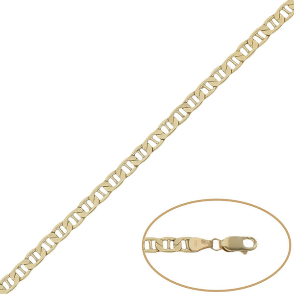 Cadena de oro 18K eslabon tipo Ancla 3mm maciza para hombre