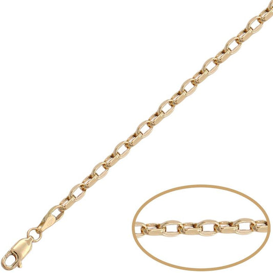 CADENA HUECA ROLOT PLANA ORO 18KL - 3MM - Joyeria Zeller