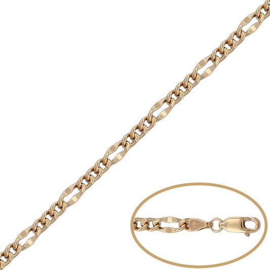 CADENA HUECA ORO 18KL CARTIER 3X1 - 3.50 MM - Joyeria Zeller