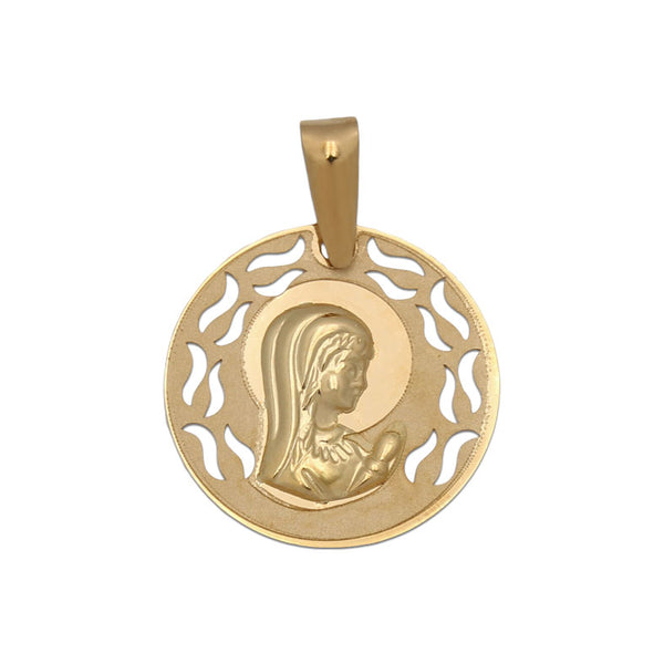 Colgante medalla en Oro de 18K Virgen niña tallado