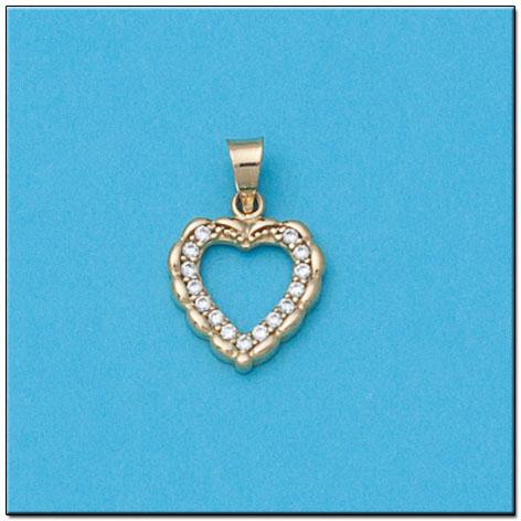 COLGANTE ORO 18KL CORAZON CON CIRCONITAS - Joyeria Zeller