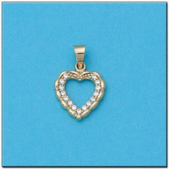 COLGANTE ORO 18KL CORAZON CON CIRCONITAS - Joyeria Zeller