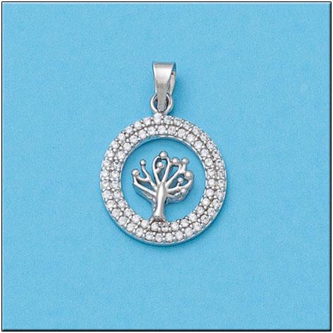 COLGANTE ORO BLANCO 18KL ARBOL DE LA VIDA - Joyeria Zeller