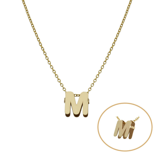 Collar con LETRA Inicial personalizable tallada Oro 18k para mujer