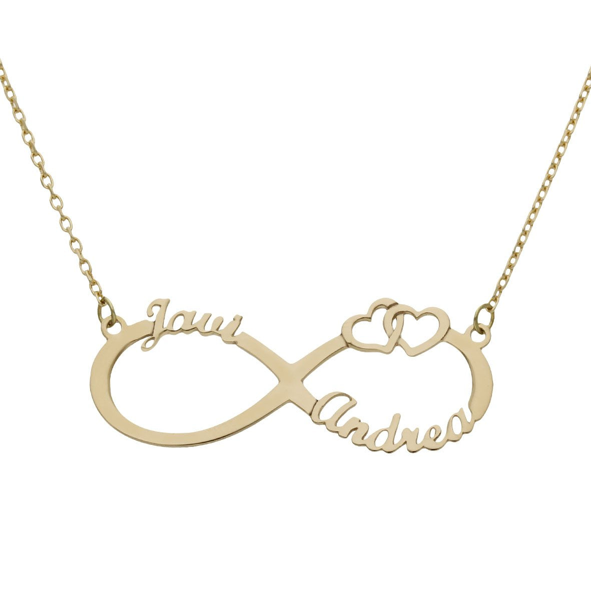 COLGANTE INFINITO + CORAZONES ORO 18KL - Joyeria Zeller