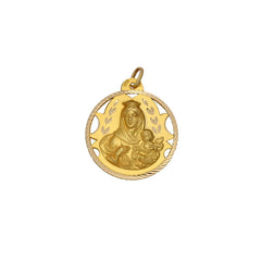 Colgante Medalla de oro 18kl Virgen del Carmen 18mm para mujer