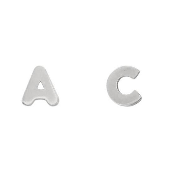 PENDIENTES INICIALES ORO BLANCO 18KL - Joyeria Zeller