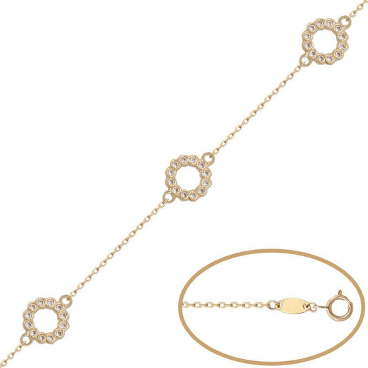 PULSERA CIRCULO ORO 18KL CIRCONITAS - Joyeria Zeller
