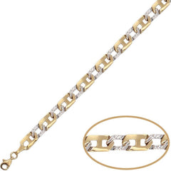 PULSERA BICOLOR TALLADA ORO 18KL - Joyeria Zeller
