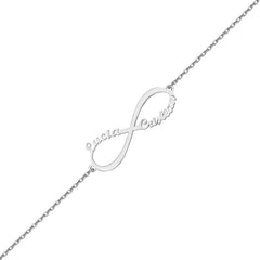 PULSERA INFINITO ORO BLANCO 18KL NOMBRES - Joyeria Zeller