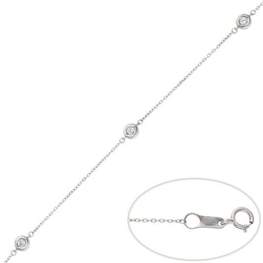 PULSERA CHATONES ORO BLANCO 18KL - 4MM - Joyeria Zeller