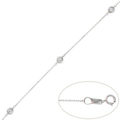 PULSERA CHATONES ORO BLANCO 18KL - 4MM - Joyeria Zeller