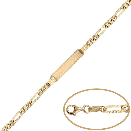 Pulsera esclava de oro 18k cadena Fígaro 4mm para mujer