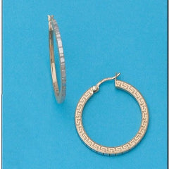 Pendientes Aros de oro 18k Versace labrado greca de 25mm para mujer