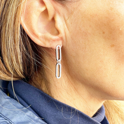 Comprar pendientes plata eslabones online para mujer precios baratos, comprar pendientes de plata eslabones para mujer en Mallorca