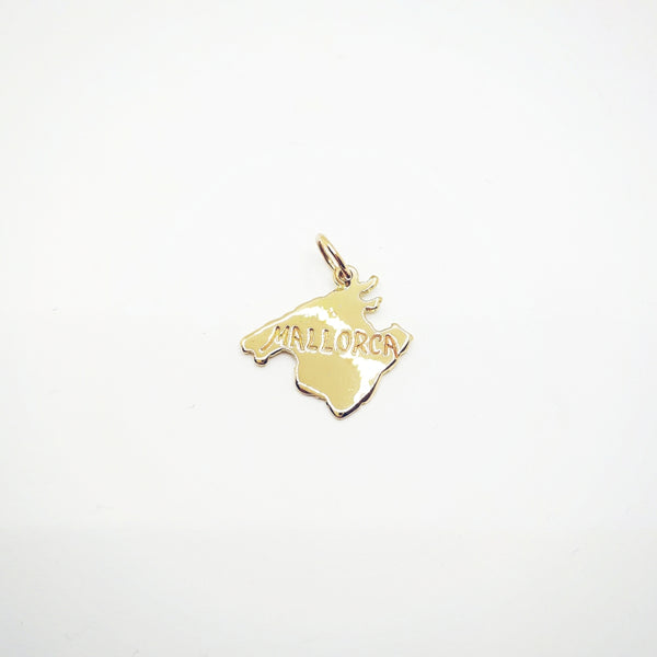Colgante oro 18k silueta isla MALLORCA nombre grabado
