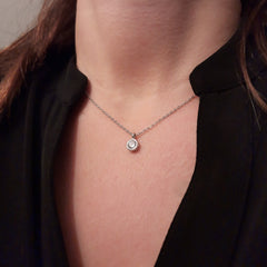 Collar de plata con circonita chaton diferentes colores