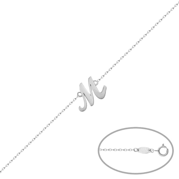 Pulsera de oro blanco 18k Letra Inglesa personalizable