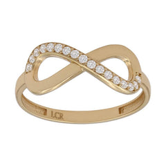 Anillo Oro 18k simbolo Infinito con Circonitas- Joyeria Zeller