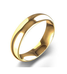 Anillo de boda oro 18k Lisa Media Caña de 5mm anchura.