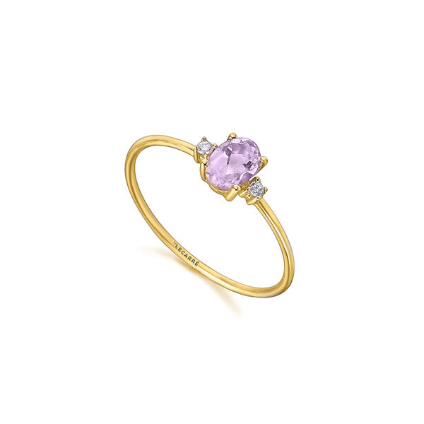 ▷ Anillo de oro 18k Lecarré con amatista y diamantes de mujer – Joyeria  Zeller