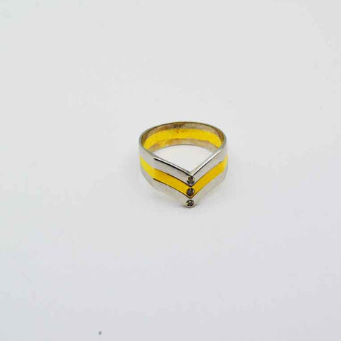 Anillo de oro 18k Bicolor Diamantes forma de pico