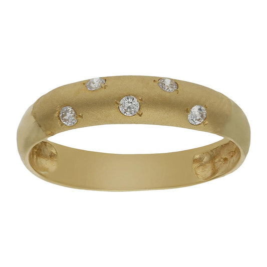 Anillo de compromiso de oro 18k con 5 circonitas para mujer