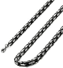 Cadena de Acero Bizantina Negra de 6mm para hombre