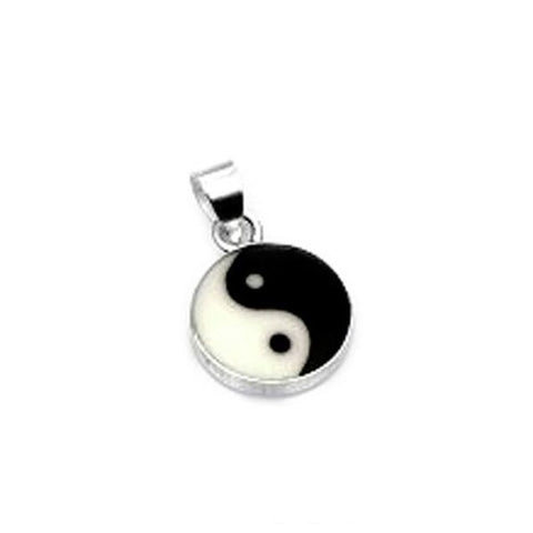Colgante de plata yin yang para mujer 12mm