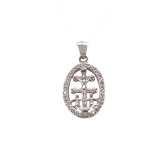 Comprar colgante de plata colgante cruz caravaca con circonitas para mujer online precios baratos, comprar colgante cruz caravaca con circonitas para mujer en Mallorca
