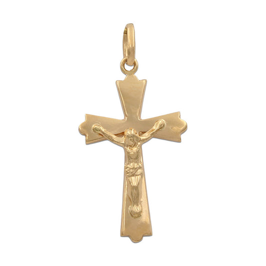 Colgante de Oro 18K Cruz con cristo 16x27mm para hombre