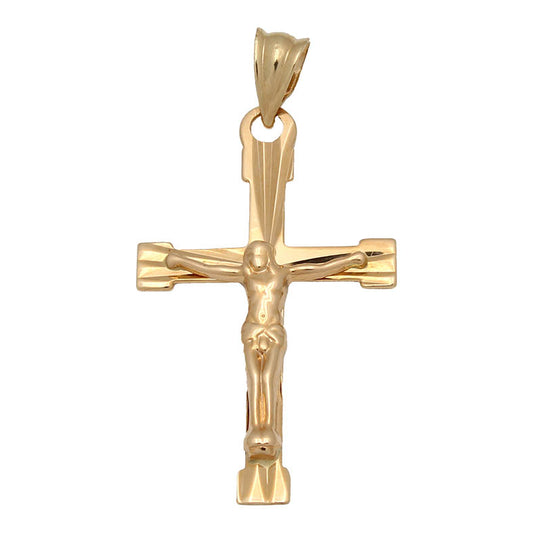 Colgante de Oro 18K Cruz con cristo 17x28mm para hombre