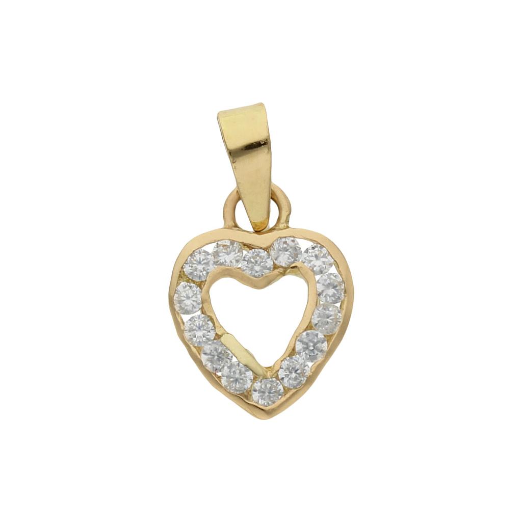 Comprar colgantes de oro para mujer online precios baratos, comprar colgantes de corazón con circonitas oro para mujer en Mallorca