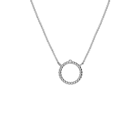 Collar Victoria Cruz de plata circulo cristal de Eyra para mujer