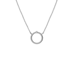 Collar Victoria Cruz de plata circulo cristal de Eyra para mujer