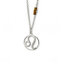 Collar Victoria Cruz de plata horoscopo LEO con topacio para mujer