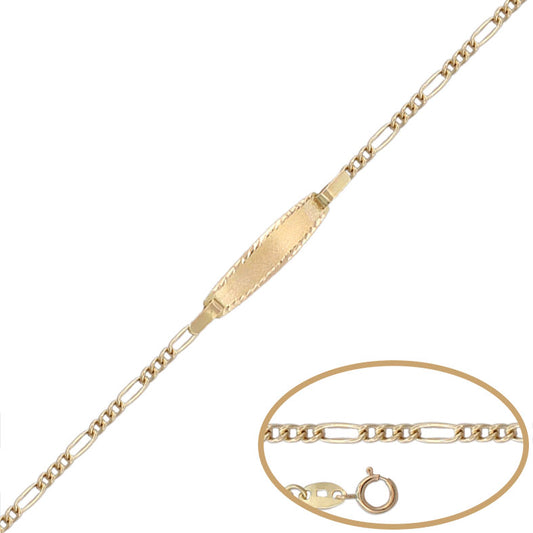 Pulsera esclava de oro 18k cadena figaro 12cm para bebé