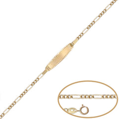 Pulsera esclava de oro 18k cadena figaro 12cm para bebé