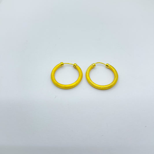 Pendientes de Oro Aros mate 21mm para mujer