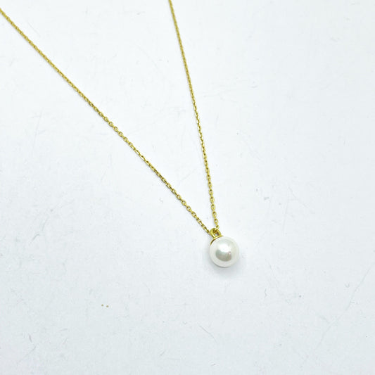 Collar de oro 18K de perla MAJORICA blanca 7mm para mujer