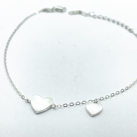 Pulsera Plata con corazones para mujer