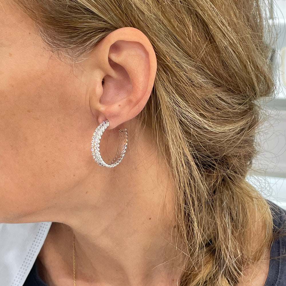 Pendientes Plata Aros con circonitas para mujer