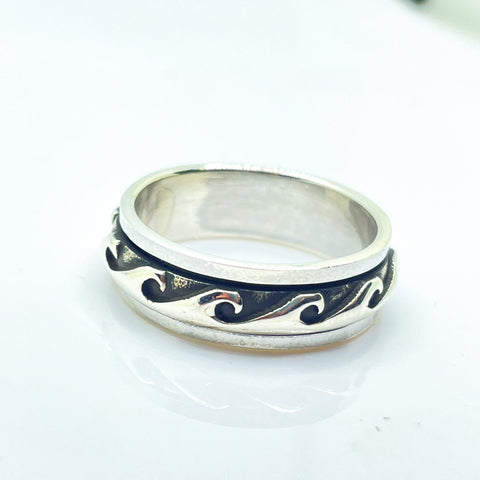 Comprar anillo de plata giratorio olas de mar online precios baratos, comprar anillo de plata giratorio olas de mar en Mallorca