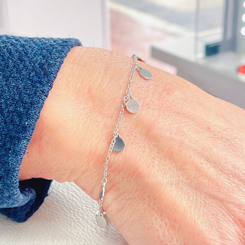 Pulsera Plata con chapitas para mujer