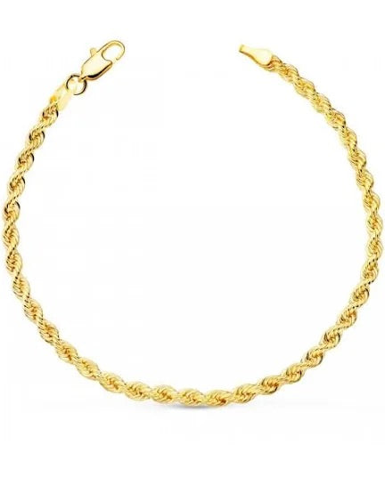 pulsera de oro cordon salomonico de 3mm