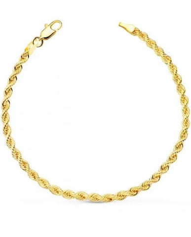 pulsera de oro cordon salomonico de 3mm